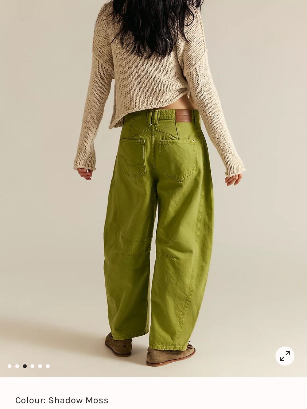 NWT Free People good luck Wide-Leg Jeans in Shadow Moss Green - Women - Picture 2 of 9